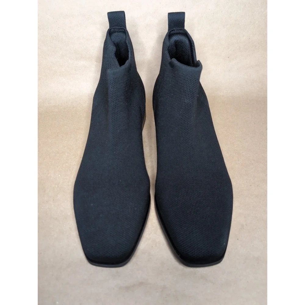 VIVAIA Women‎ Size 39.5 Chelsea Boot Ryan Slip On Black Knit Ankle Boots Comfort